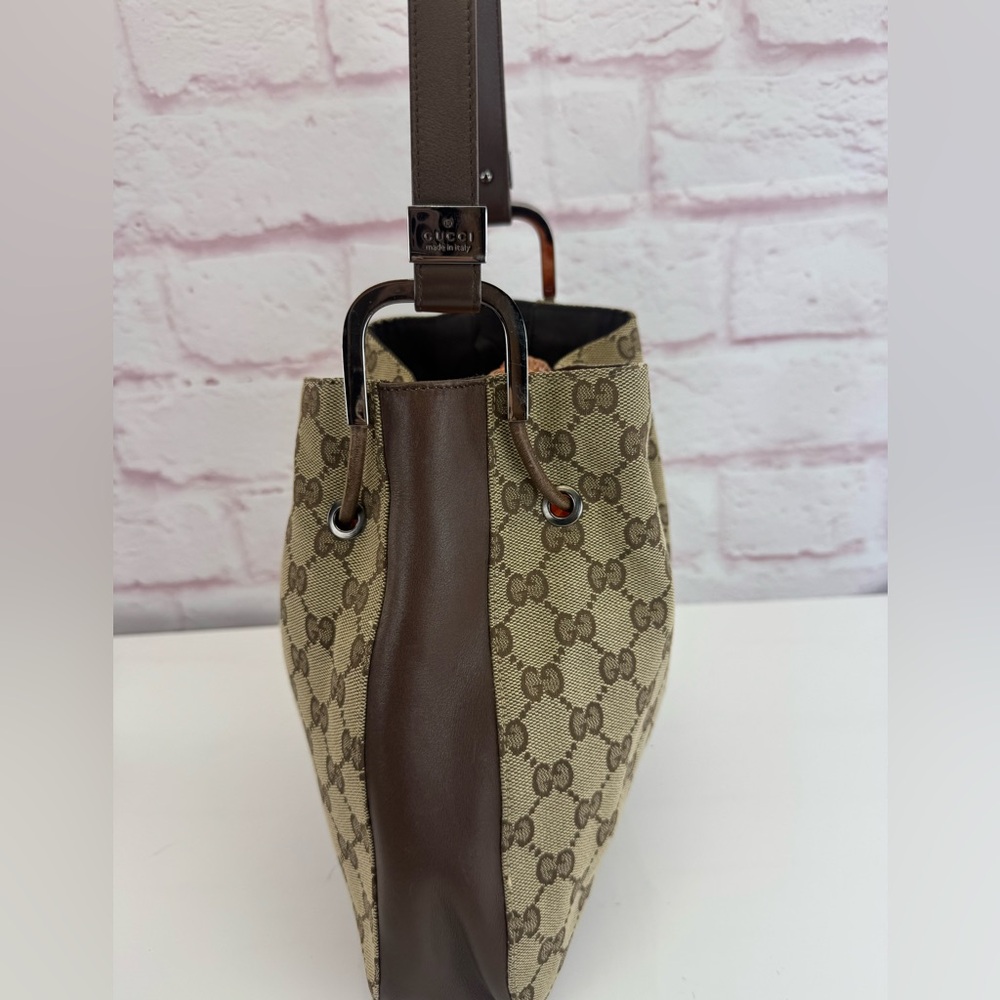 Gucci Vintage Classic GG Monogram Drawstring Shoulder Bag - Picture 4 of 16